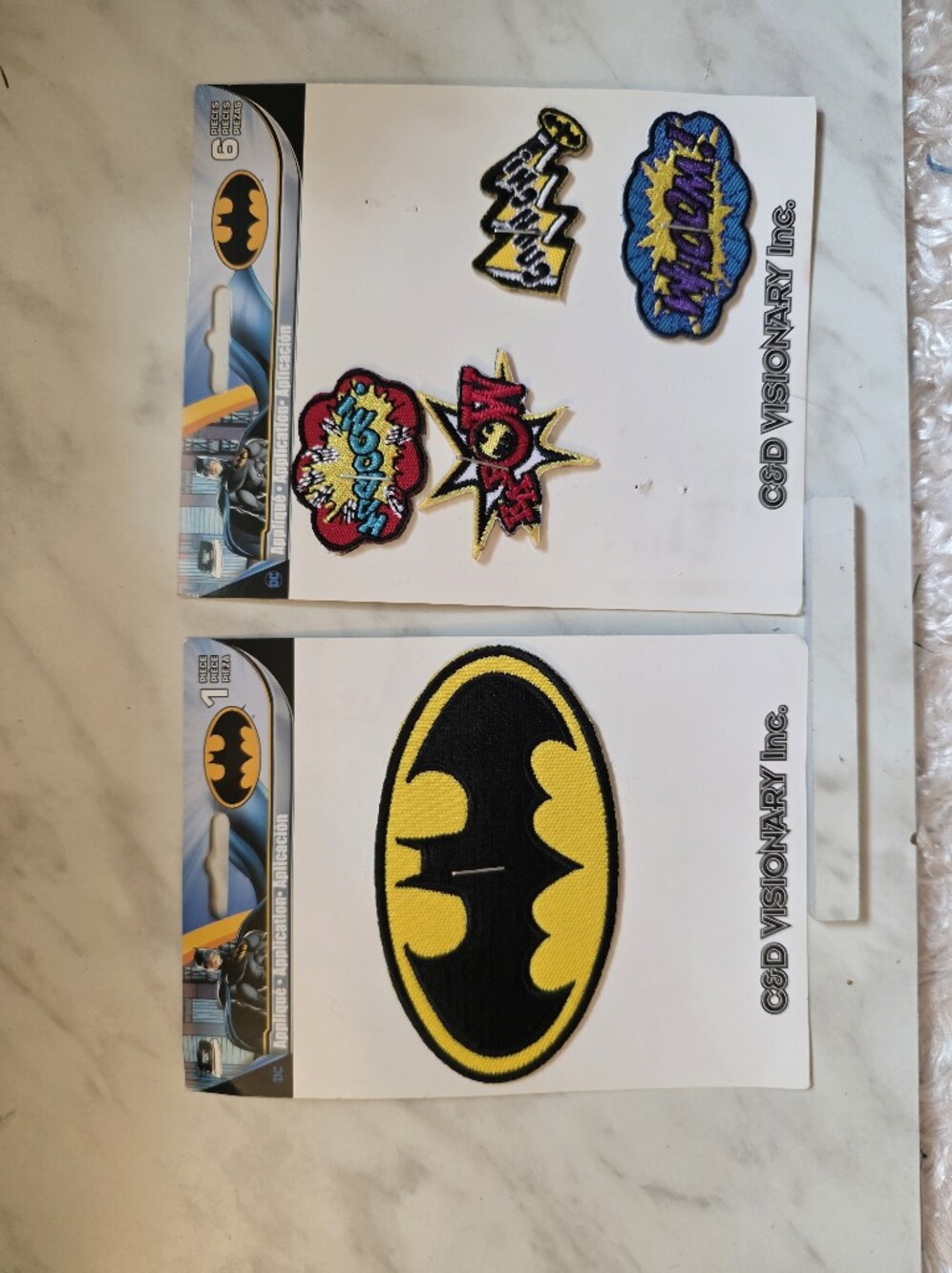Batman Yellow & Black Embroidered Patch Set with Comic Accent Patches